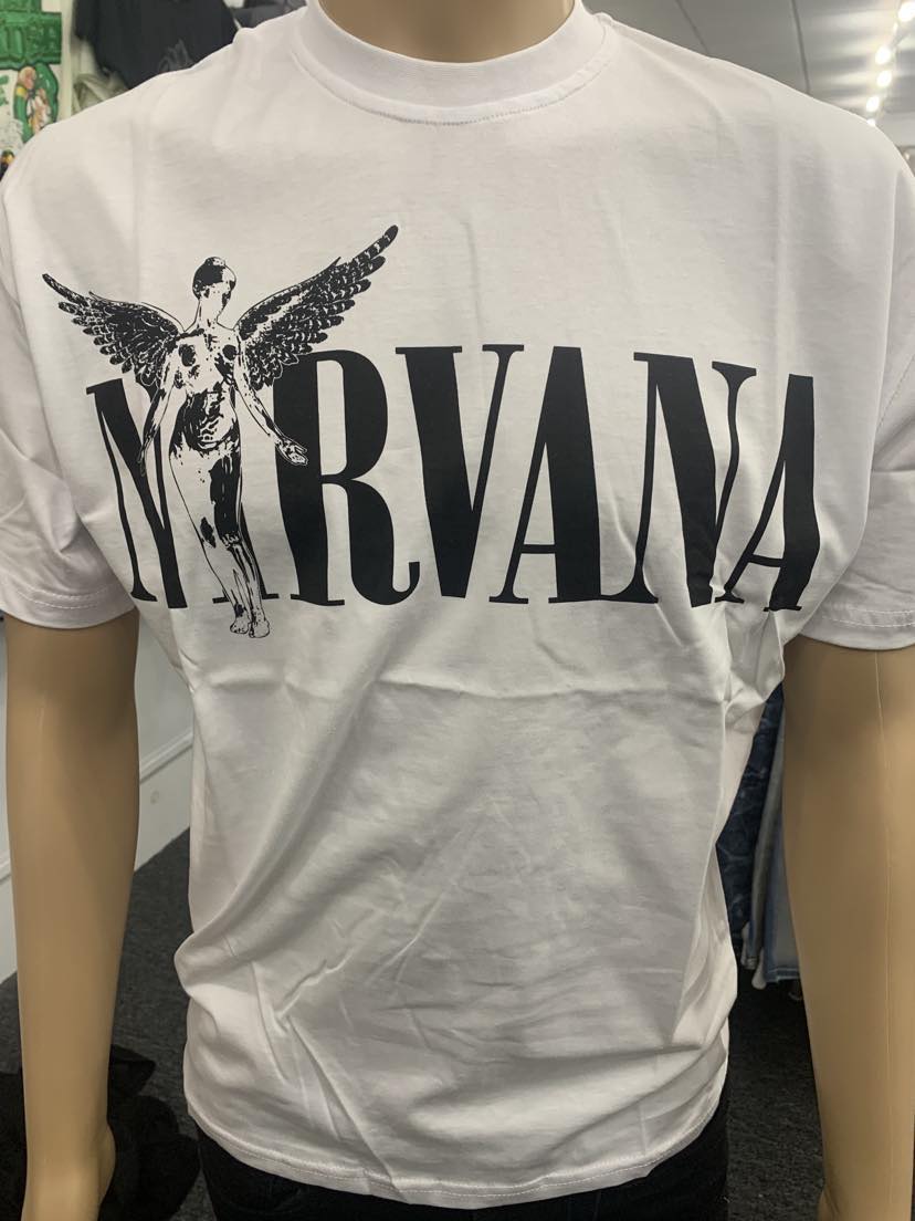 MEN WHITE NIRVANA TSHIRT