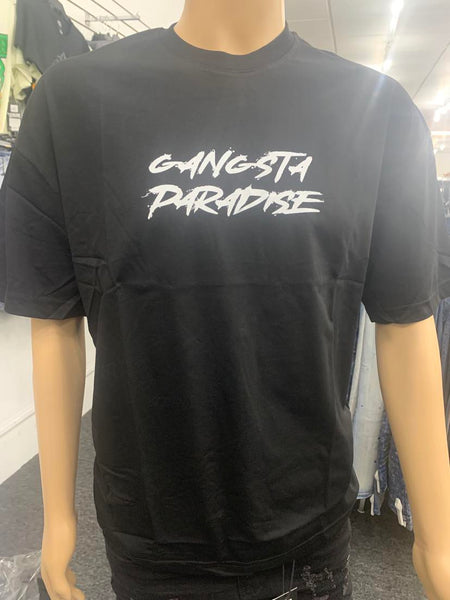 MEN BLACK GANGSTA PARIDISE TSHIRT