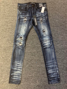 MEN Blue Black Double Whisker Jeans