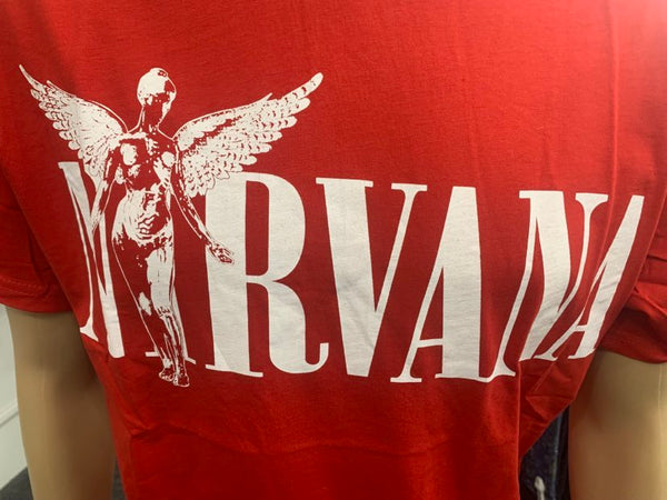 MEN RED NIRVANA TSHIRT