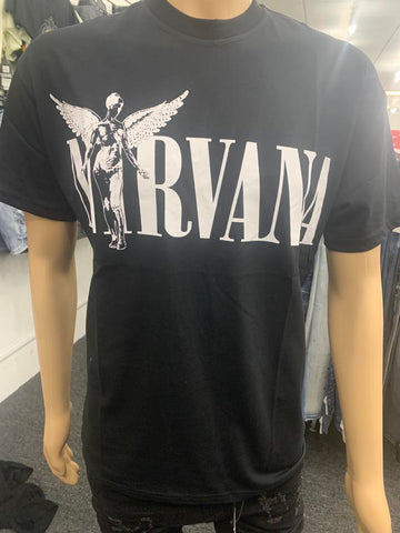 MEN BLACK NIRVANA TSHIRT