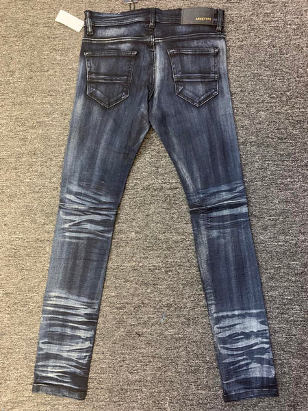 MEN Blue Black Double Whisker Jeans