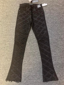 Men Black Diamond Stacked Jeans