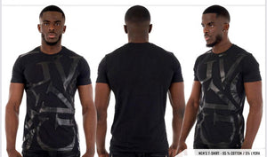 MEN GEORGE V ALL BLACK GV  GLITTERY TSHIRT