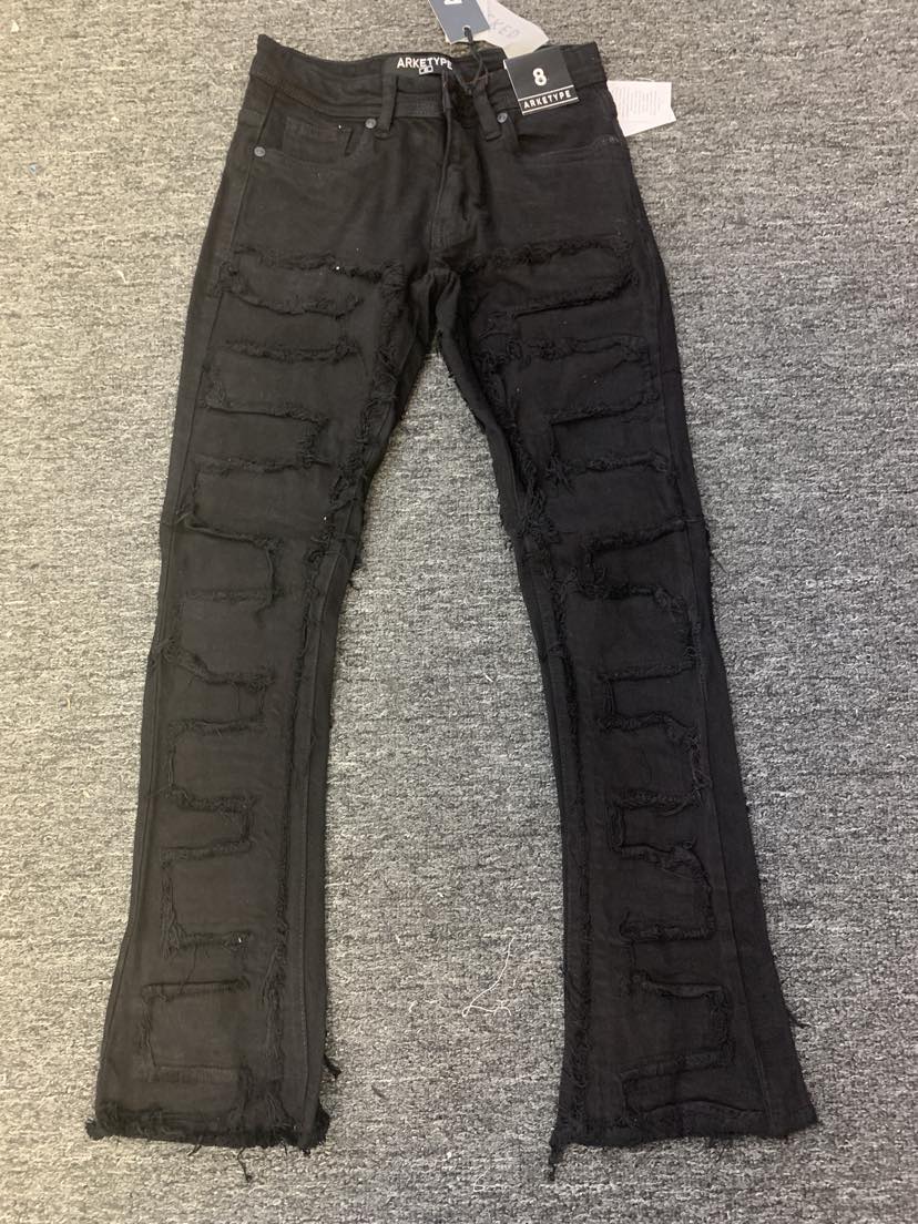 KIDS BLACK ARKETYPE STACK JEANS