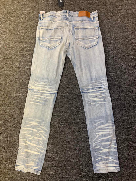 Men Ice Blue Double Whisker Jeans