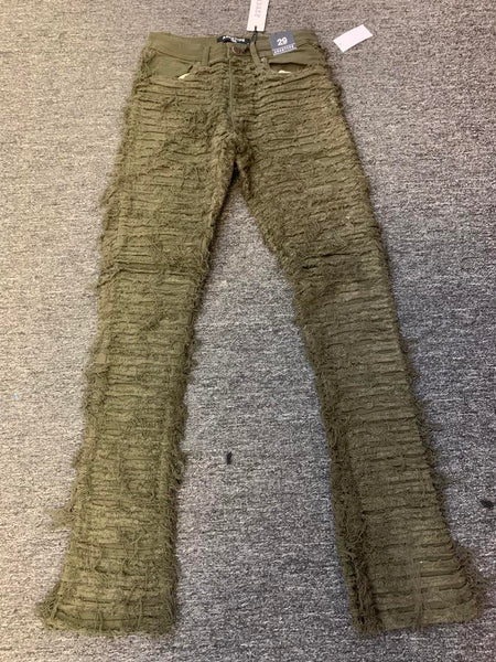 Men Olive Oscar Stacked Jeans