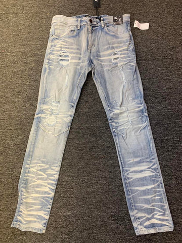 Men Ice Blue Double Whisker Jeans