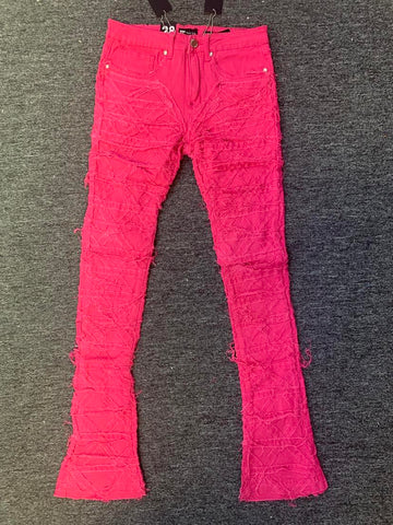 MEN LAZER PINK CROSS CUT DENIM JEANS