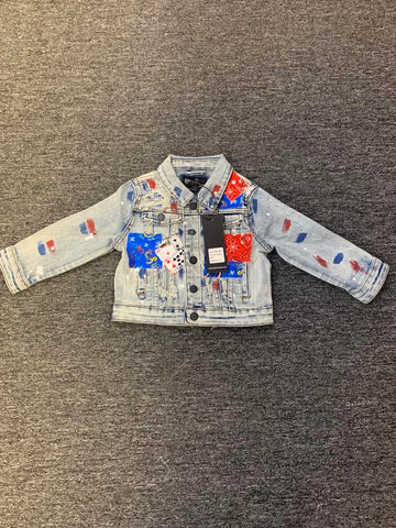 KIDS INDIGO KING & QUEEN CARD JEAN JACKET (JACKET ONLY)