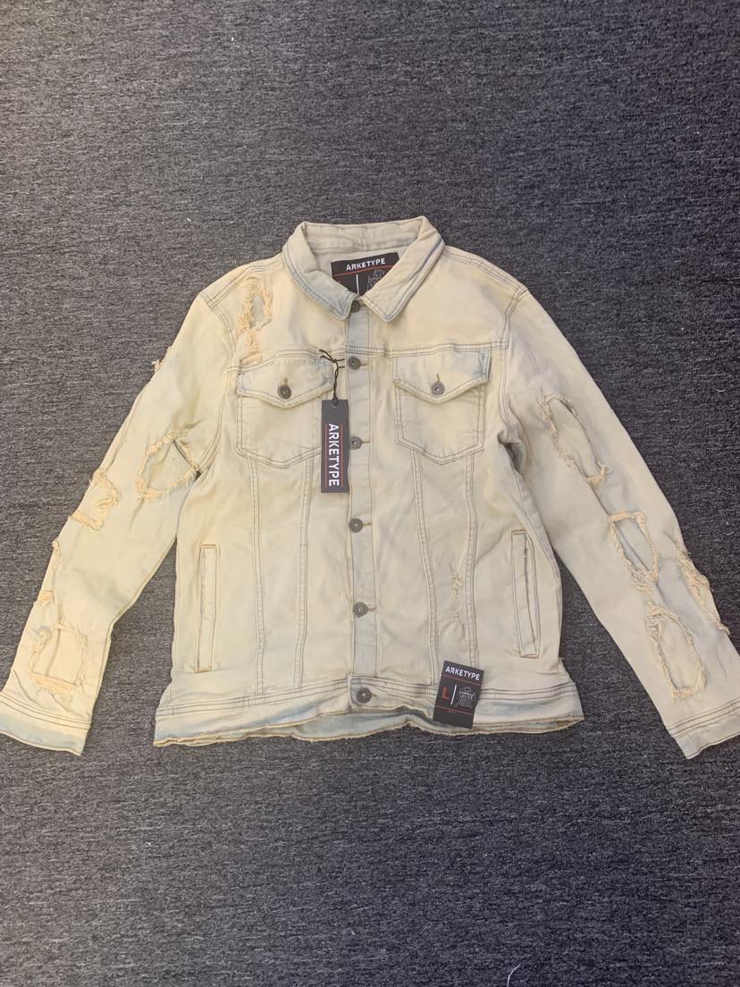 MEN VANILLA GRIND DESTROYED JACKET (JACKET ONLY)