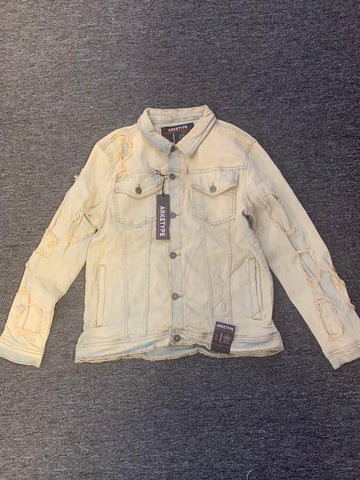 MEN VANILLA GRIND DESTROYED JACKET (JACKET ONLY)