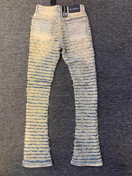 MEN ANTIQUE WASH SUPER DESTROYED STACK DENIM JEANS