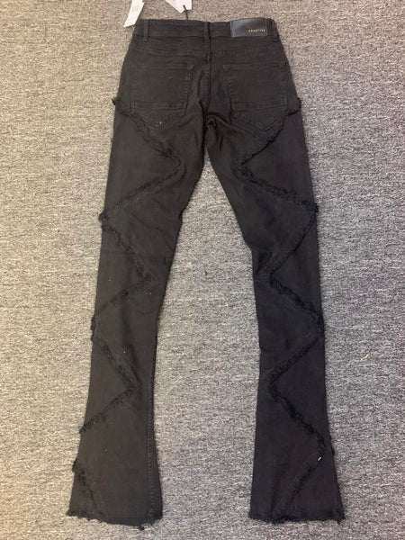 MEN Jet Black Rush Hour Stacked Jeans