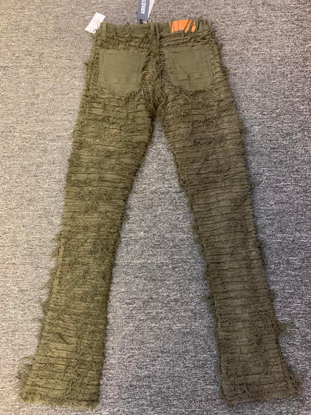 Men Olive Oscar Stacked Jeans