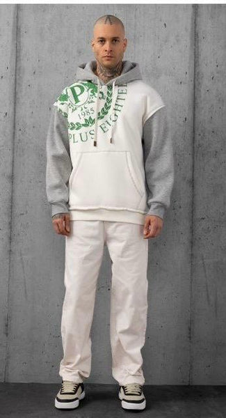 MEN GRAY/ GREEN PLUS EIGHTEEN HOODIE