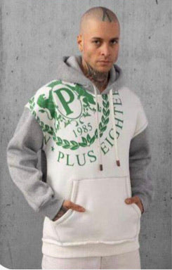 MEN GRAY/ GREEN PLUS EIGHTEEN HOODIE