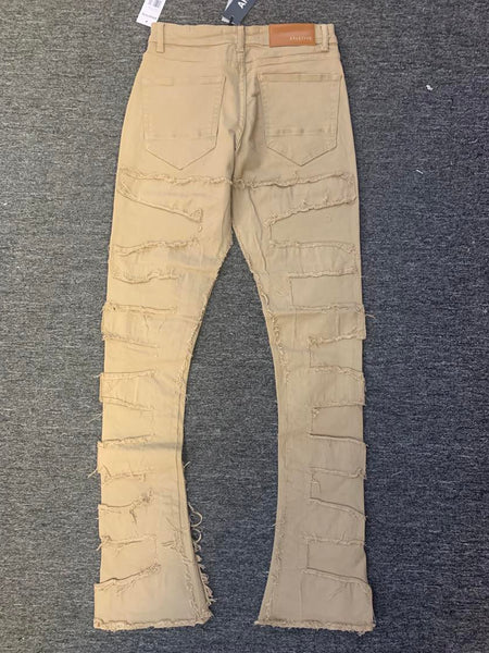 MEN Maze Lt Khaki Stacked Jeans