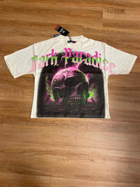MEN NATURAL DARK PARADISE RHINESTON DIGITAL PRINT CROP TEE