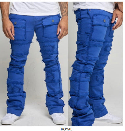 KID'S ROYAL BLUE LAYER STACKED DENIM JEANS