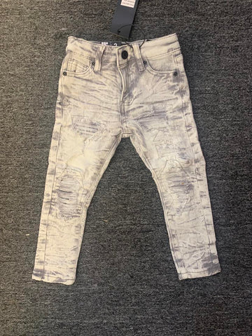 LITTLE KIDS GRAY ACID DAMAGED JEANS