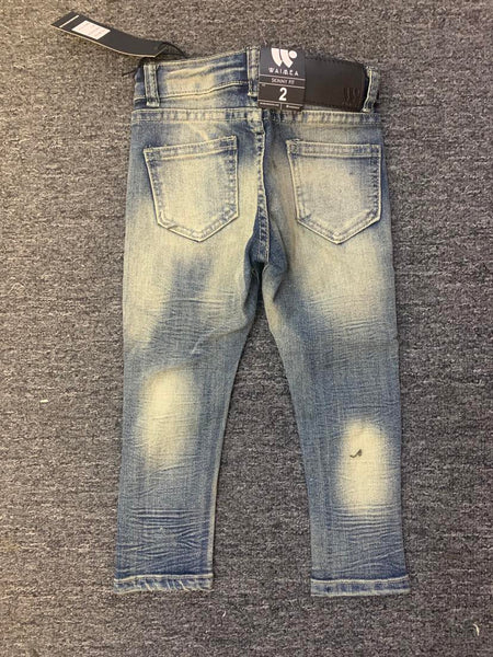 LITTLE KIDS VINTAGE WASH DAMAGE WITH RIGGES JEANS