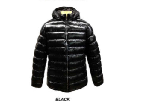 Men Black Argonaut Shinny Puffer Coat