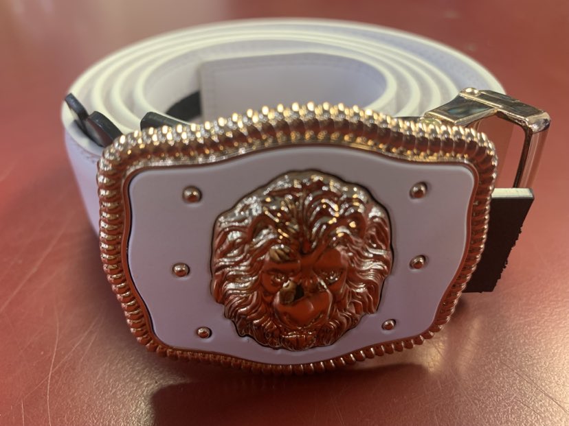 MEN WHITE GOLD LION HEAD BELTS