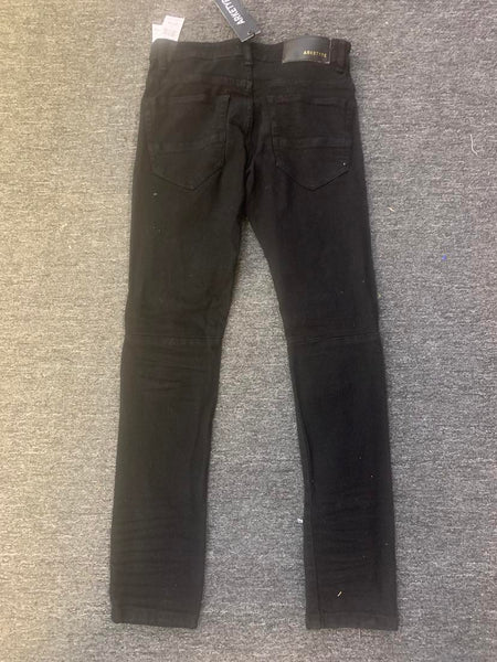 Men Jet Black Double Whisker Jeans