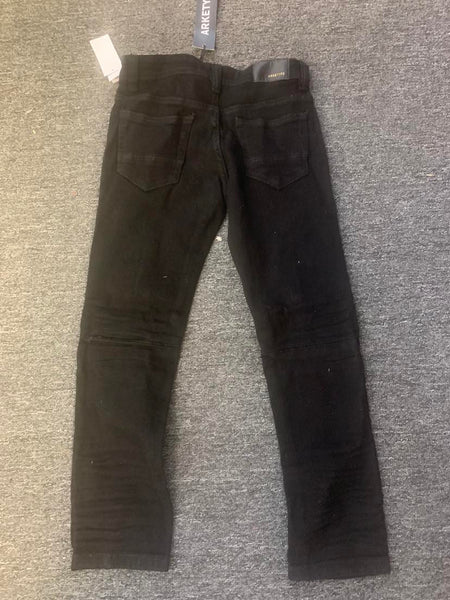 Kid's Jet Black Double Whisker Jeans