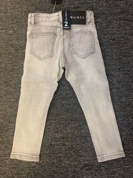 LITTLE KIDS GREY DESTROED BLOCK JEANS