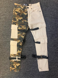 Kids Cargo Strap Camo/ Bone Twill Pants