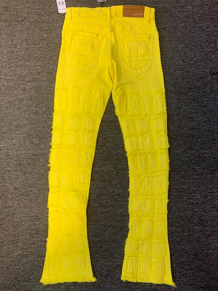 Men Yellow (Adam) Allover Block Stacked Twill Pants