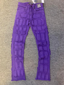 Men Purple (Adam) Allover Block Stacked Twill Pants