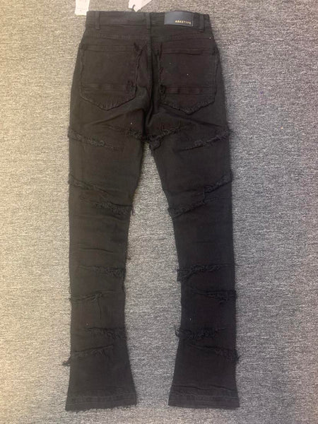 Men Jet Black Rockies Stacked Jeans