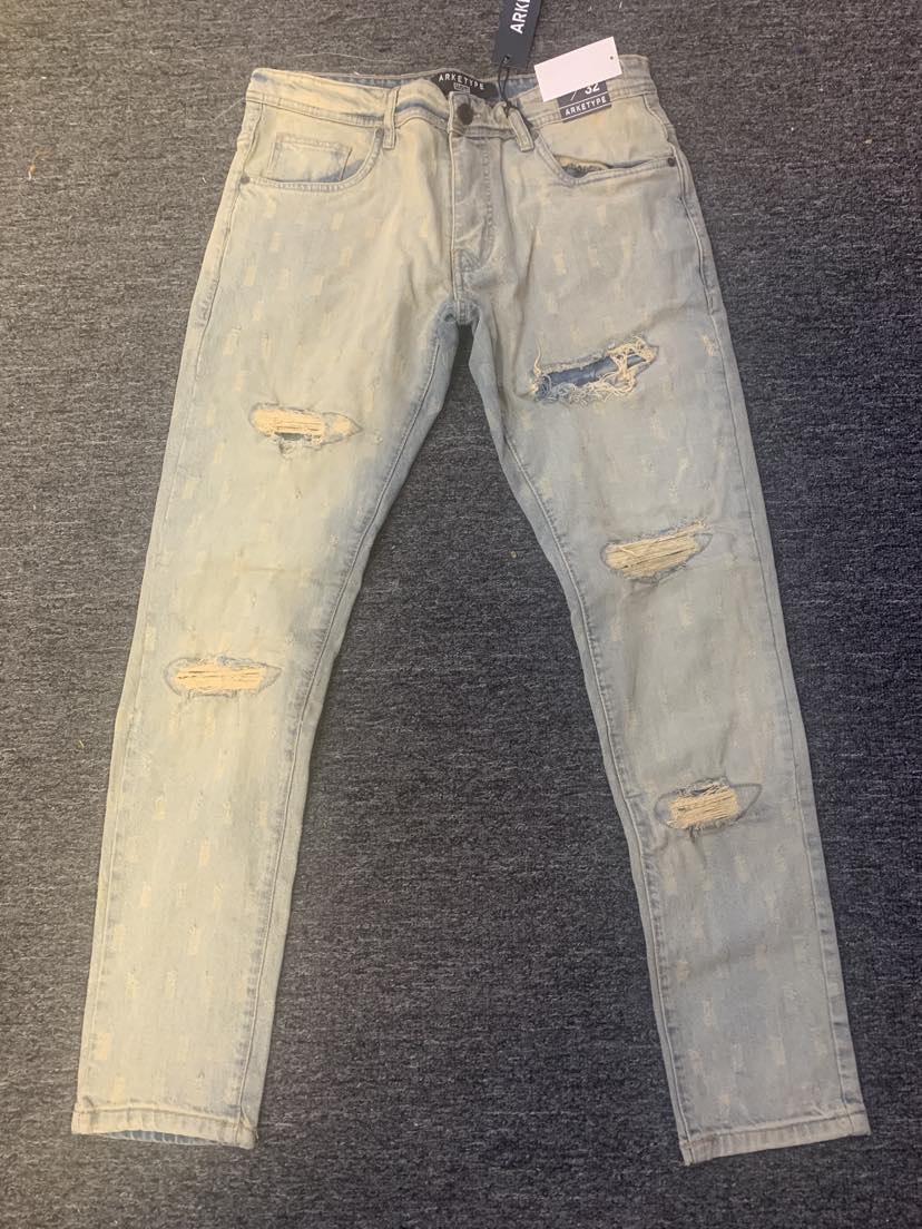 Men Vintage Broadway Slim Jeans