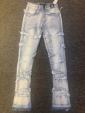 Men Lt Blue Rockies Stacked Jeans