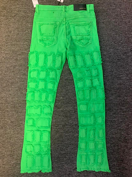 Men Green (Adam) Allover Block Stacked Twill Pants