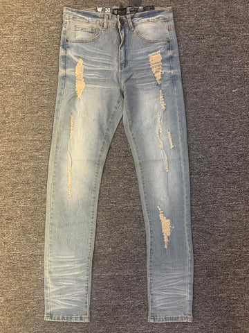 Men Antique Wash Skinny Fit damaged Denim Jeans