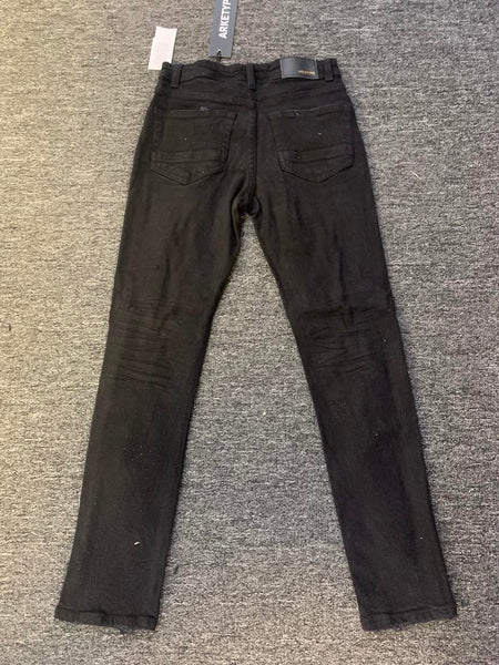 Kid's Jet Black/Red Color Backing Jeans