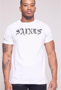 Little Kids White/ Black Embroidery Saints & Sinner