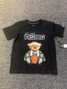 Little Kids Black/ Green Always Rising Opps Emborder Tshirt