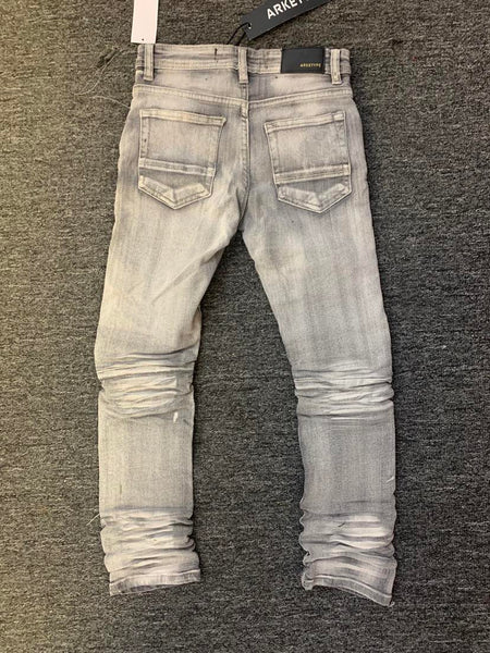 Kids Grey Double Whisker Jeans