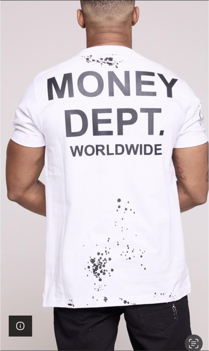 Kids White Painted Money Dept T-shirt