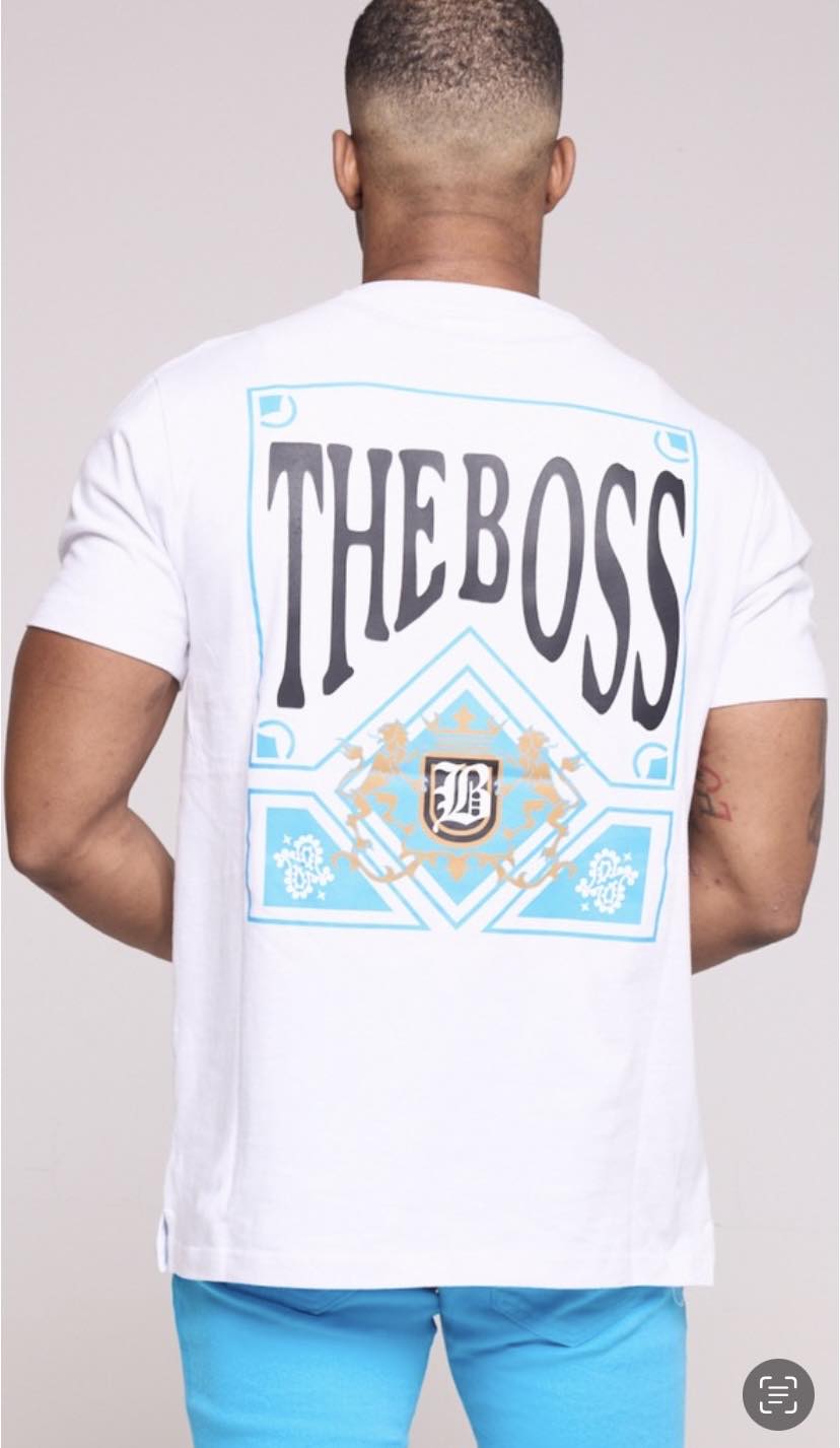 Kids White/ Blue The Boss T-shirt