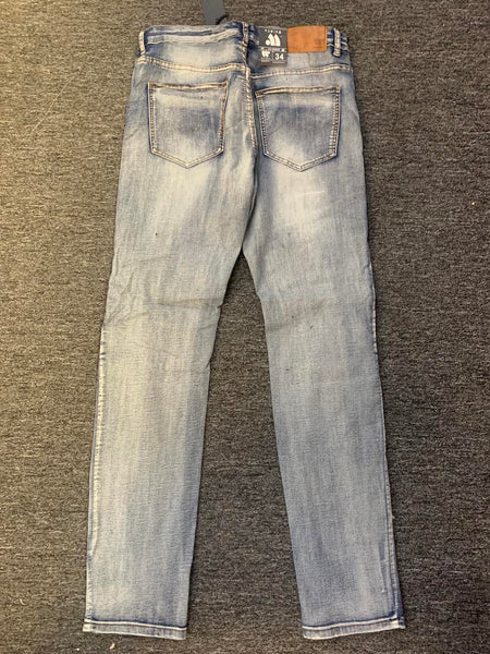 Men Vintage Wash damaged Knee Jeans