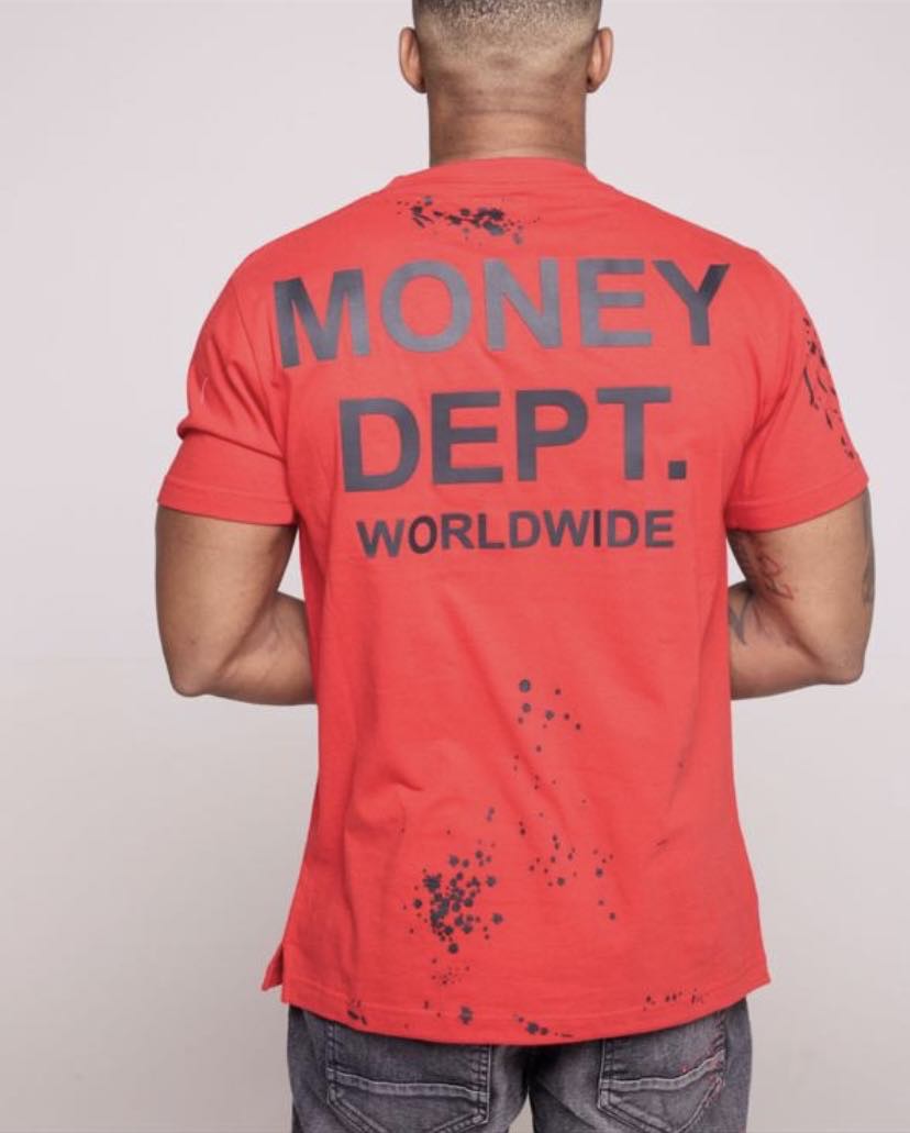 Little Kids Red Painted Money Dept T-shirt