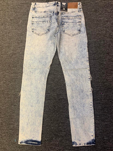 Men Bleach Wash Multi paint Splatter Jeans