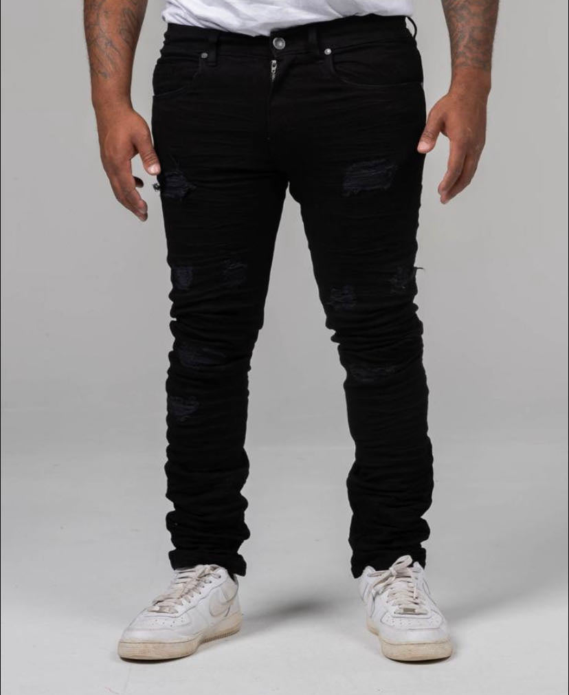 Men's JET BLACK WILD TIGER DENIM JEAN