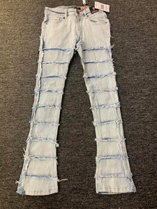 Kids Ice Blue Cactus Stack Jeans